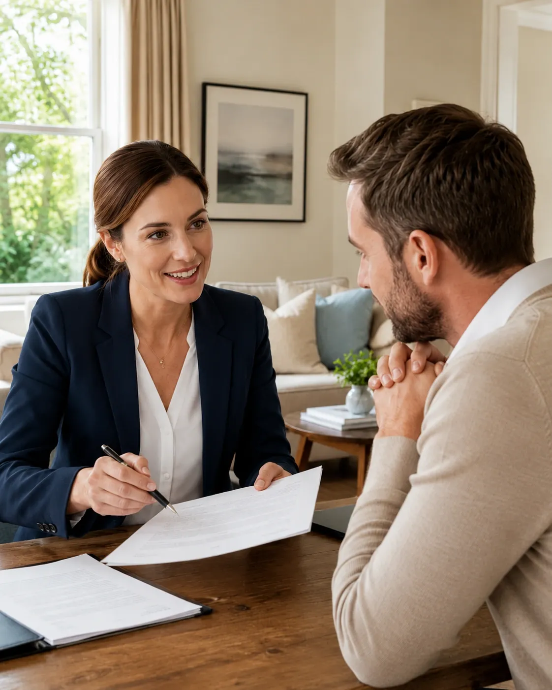 Solicitor checking a property title document against Land Registry records